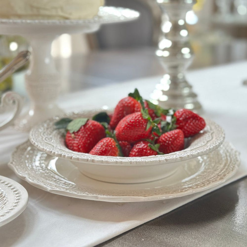 Arte Italica & Crown Linen Designs | Finezza Cream Pasta & Soup Bowl