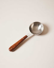 Farmhouse Pottery Artisan Coffee Scoop - brushed stainless steel with wooden handle