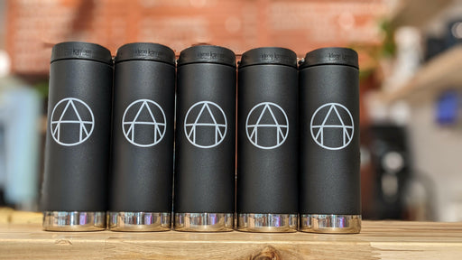 Klean Kanteen | Athens Cooks Insulated Coffee Mug featuring a sleek, versatile design with a wide-mouth, leak-proof Café Cap and easy-carry swivel loop.