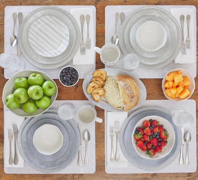 Skyros Designs | Azores Stripe Salad Plate, Blue Lagoon