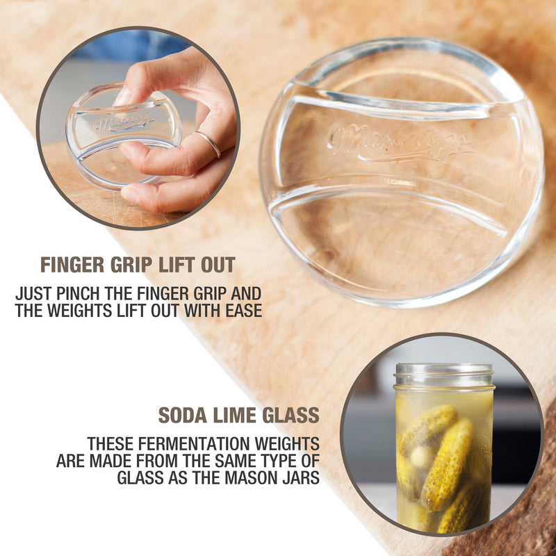 Masontops | Glass Fermentation Weights, Wide Mouth