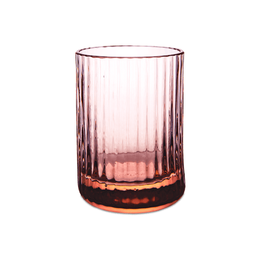 Match | Bembo Glassware - Shot Glass Rose Quartz, featuring a heavy base and straight profile, ideal for spirits or candles. Mouth-blown design with unique variations.