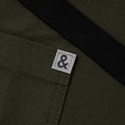Hedley & Bennett Bistro Half Apron, Olive Green — construction detail