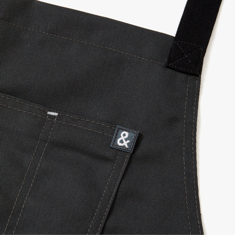 Hedley & Bennett All Day Crossback Apron, Charcoal Grey — construction detail