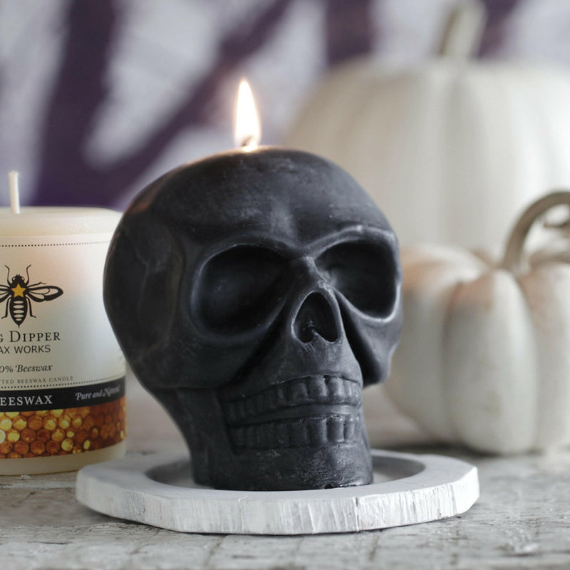 Big Dipper Wax Works | Beeswax Halloween Candles - Spider: Hand-sculpted beeswax candle resembling a spider, perfect for adding a spooky, natural touch to Halloween décor.
