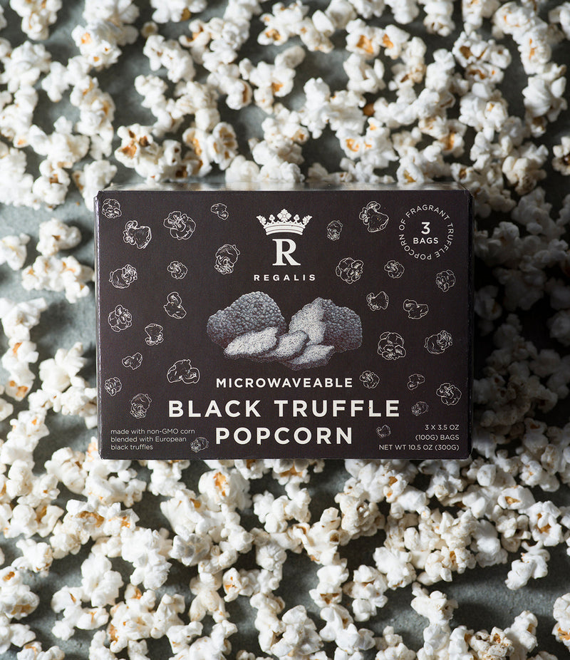 Regalis Foods | Microwave Black Truffle Popcorn Box, 3 bags
