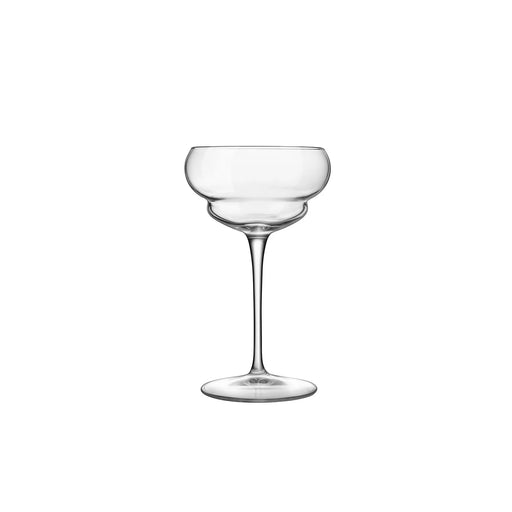 Coupe-style cocktail glass with double-bulge bowl and slender stem, part of Bormioli | Backdoor '20s Cocktail Glasses, 5.75 oz., Set of 6.