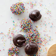 Hester & Cook | Buttons - Milk Chocolate candies with sea salt, topped with colorful nonpareil sprinkles, ideal for snacking or gifting from Athens Cooks.