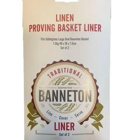 Banneton | Linen Proofing Basket Liner (Oval, Large) packaging for Eddington’s banneton, showcasing durable, airflow-friendly linen fabric for effective bread proofing.
