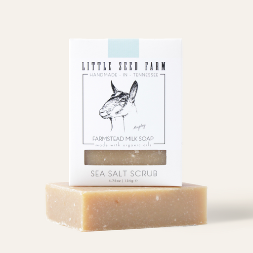 Little Seed Farm | Sea Salt Bar, a toning and exfoliating cleansing bar with organic essential oils, sea salt, and pumice for refreshing and detoxifying skin care.