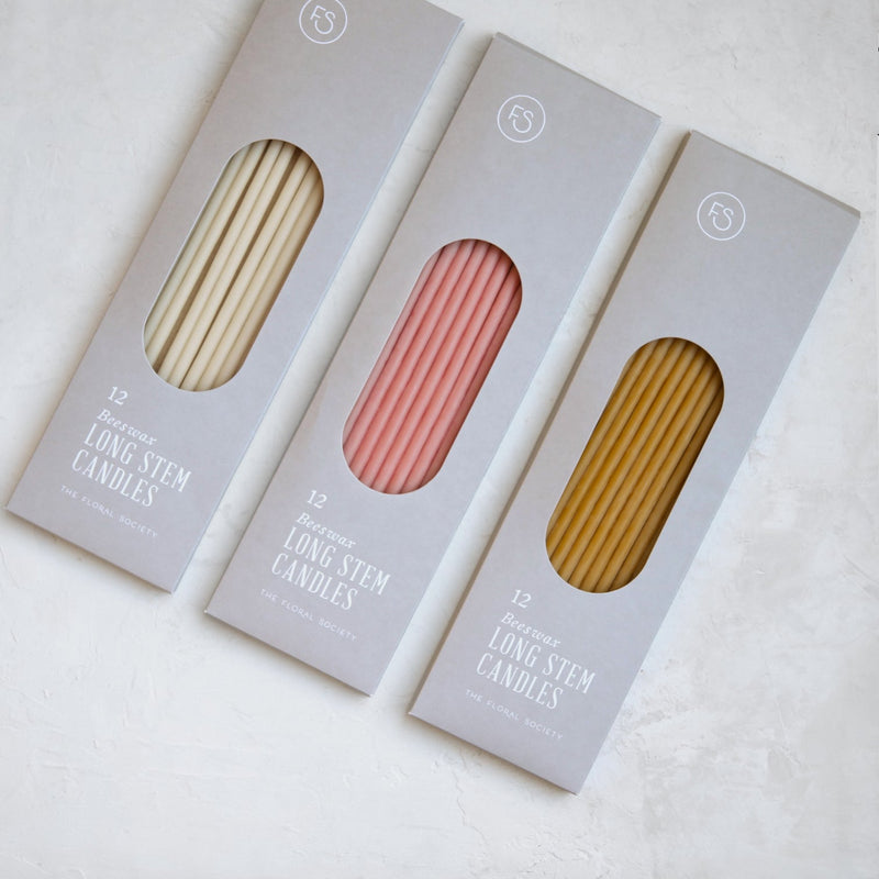 The Floral Society | Long Stem Beeswax Candles, Blossom