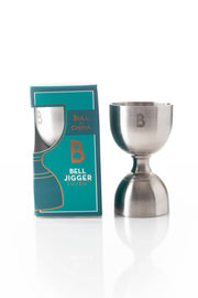 Bull in China | Bell Jiggers - Silver, showcasing a close-up of the ergonomic design and internal markings, ideal for precise cocktail measurements at home or professional bars.
