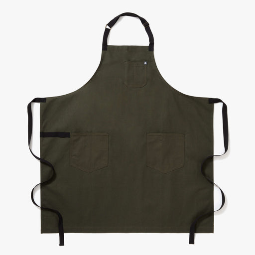 Hedley & Bennett Big Apron, Olive Green, Black Straps — front view