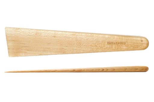 Big Tera Scraper - Hard Maple, a durable hardwood kitchen tool, ideal for flipping, chopping, and scraping, designed for effective use in cast iron or non-stick cookware.