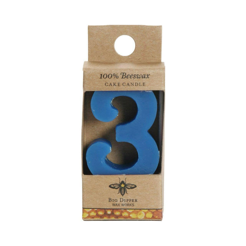 Big Dipper Wax Works Birthday Number Cake Candle with wooden pick, perfect for toxin-free celebrations and vibrant cake decoration.