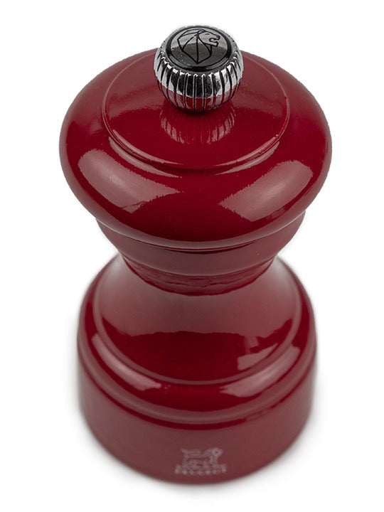 Peugeot | Bistro Pepper Mill, Passion Red: Classic design with a glossy finish and adjustable metal knob, reflecting timeless elegance from Athens Cooks' curated kitchen collection.