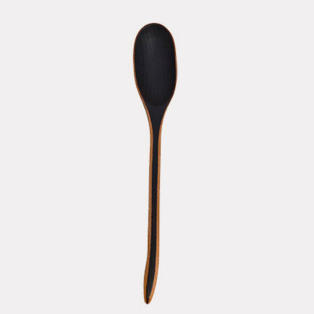 Jonathan's Spoons | Blackened Collection - Salad Set - Medium. Cherry wood utensils with flame-blackened finish showcasing artisanal craftsmanship, ideal for versatile kitchen use.