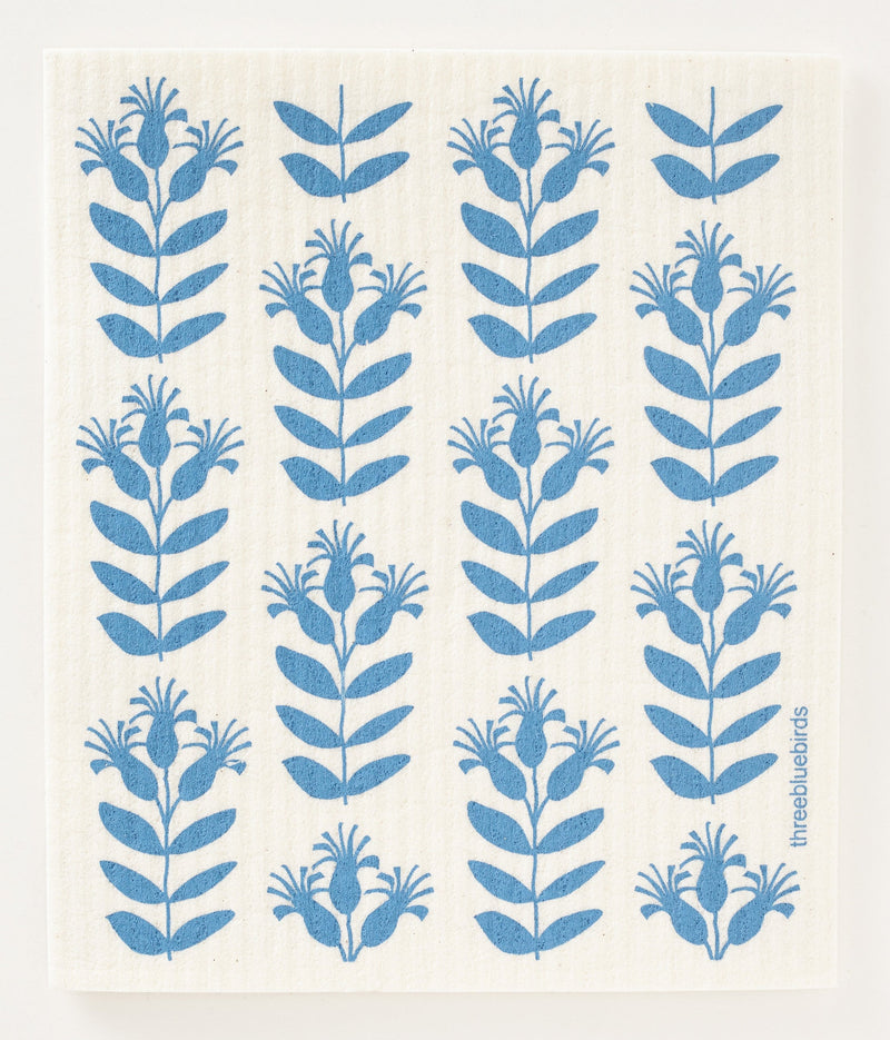 Three Bluebirds Swedish Dishcloths | Blue Buds Swedish Dishcloth