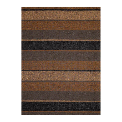 Chilewich | Bolt Stripe Shag Mats, Honey, 2 x 3, featuring wide earthy-toned horizontal stripes and a subtle woven texture, ideal for enhancing kitchen spaces.