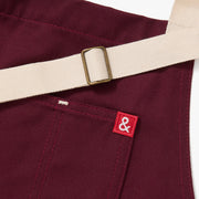 Hedley & Bennett Essential Apron, House Red — construction detail