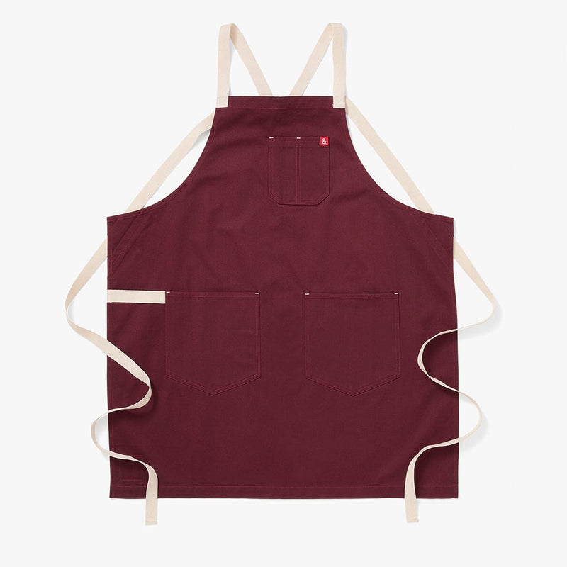 Hedley & Bennett All Day Crossback Apron, House Red — front view