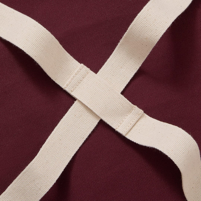 Hedley & Bennett All Day Crossback Apron, House Red — fabric and construction detail