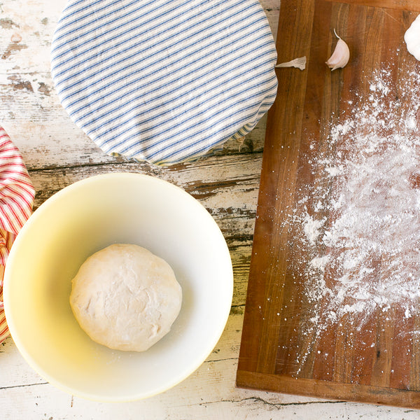 Dot and Army | Reusable Bowl Covers, Red Ticking