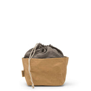 UASHMAMA Scaldapane Bread Warmer: A close-up of a stylish bread bag with an organic linen drawstring, perfect for keeping bread fresh and warm.