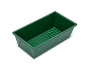 Close-up of the Great Jones | Breadwinner loaf pan with a corrugated bottom, designed for easy baking and cleaning with a nonstick, nontoxic ceramic coating.