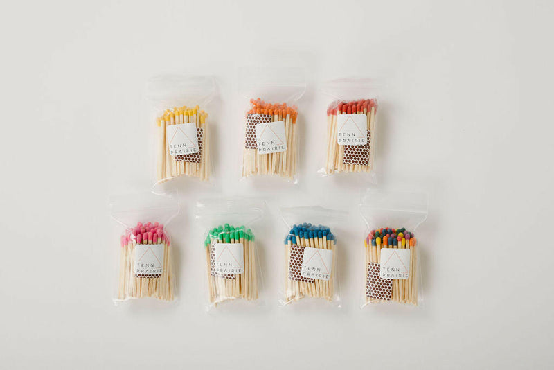 Tenn Prairie | Refill Matches - Bright Set, featuring approximately 70 blue matches and two striker pads, ideal for pairing with Original matchstick holders.