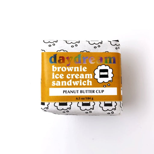 Daydream | Brownie Ice Cream Sandwich - Peanut Butter Cup package showcasing text and label, available at Athens Cooks, a specialty kitchen and food store.