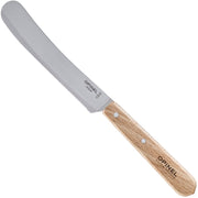 Opinel Brunch Knife with a stainless-steel serrated blade and wooden handle, ideal for spreading and cutting, perfect for breakfast or snacking.