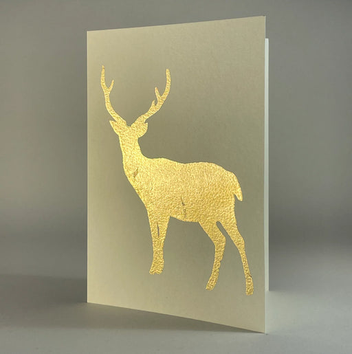Catherine Greenup Cards - Verdins on Grapesicle features a gold deer illustration with antlers, perfect for elegant, handwritten communication.
