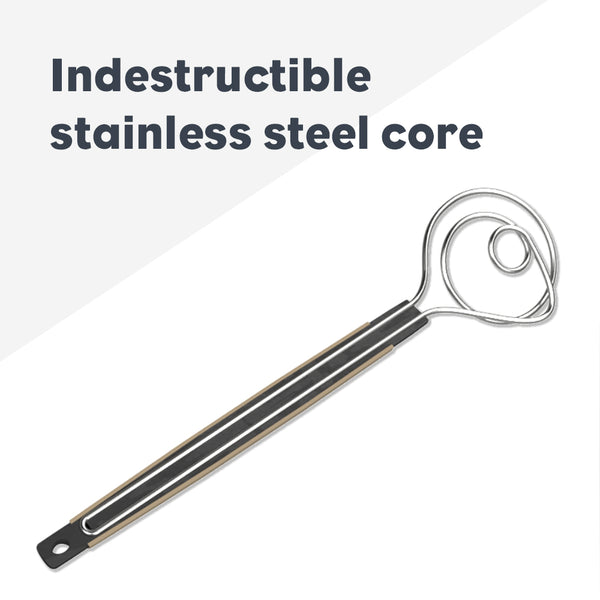 Brod & Taylor | Dough Whisk: Stainless steel spiral tool designed for efficient dough mixing, ideal for baking enthusiasts seeking quality kitchen tools.
