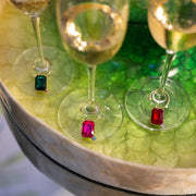 Joanna Buchanan Party Set features wine glasses adorned with elegant gems, perfect for enhancing any gathering with a touch of sophistication.