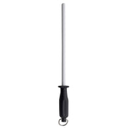 Messermeister 1200 Grit Ceramic Sharpening Rod, 12-inch, with ergonomic handle and hanging ring, ideal for honing knives with precision for daily kitchen use.