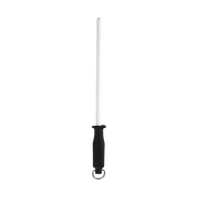 Messermeister 1200 Grit Ceramic Sharpening Rod, 12-inch, with ergonomic handle designed to hone and polish knives for a razor-sharp edge. Ideal for daily kitchen use.