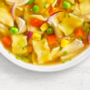 Frontier Soups | Connecticut Cottage Chicken Noodle Soup Mix, featuring gluten-free noodles, vibrant vegetables, and herbs, perfect for a quick, homemade meal.