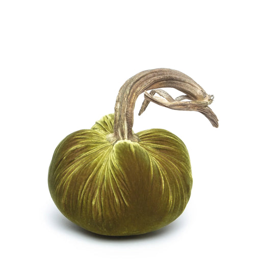 Hot Skwash Silk Velvet Pumpkin - Bronze Jumbo: Handcrafted in Oregon, featuring a unique, naturally sourced stem, adding luxurious elegance to any decor.
