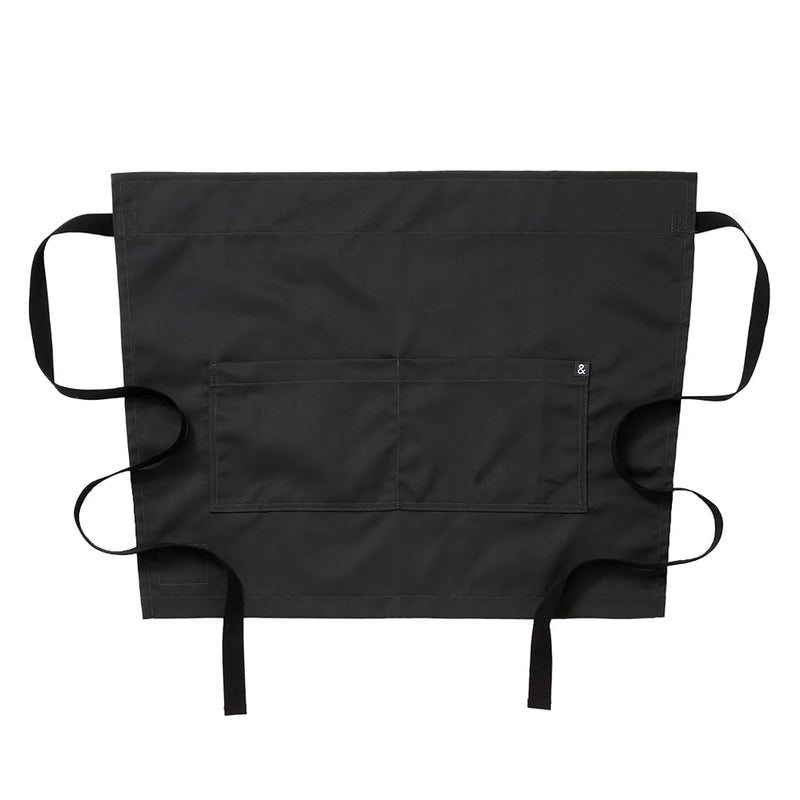 Hedley & Bennett | Cafe Bistro Half Apron - Charcoal displayed, showcasing a sleek, functional design ideal for culinary tasks, from Athens Cooks' curated kitchen essentials.
