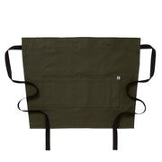 Hedley & Bennett Cafe Bistro Half Apron – Olive, featuring practical pockets and a sleek design, perfect for culinary enthusiasts at Athens Cooks.