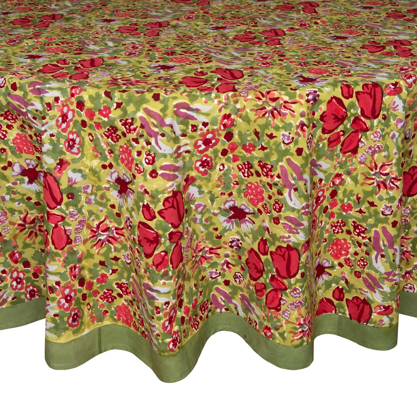 Couleur Nature Jardin Red & Green Tablecloth 71" x 106" - Thumbnail 2