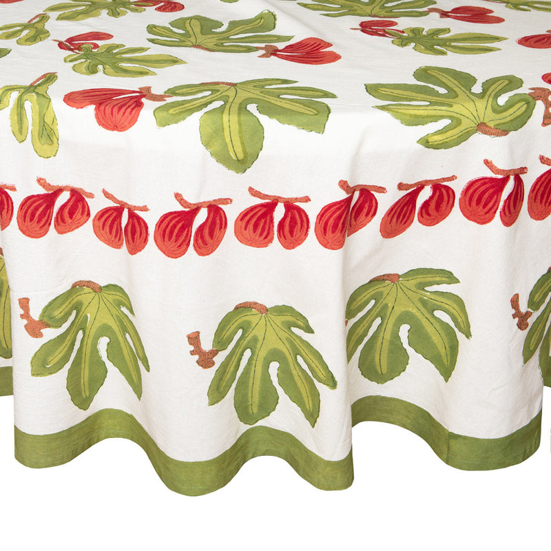Couleur Nature | Fig French Tablecloths, Red& Green