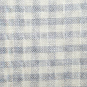 Caravan Home's 20 x 30 Gingham Blue & Cognac Towels showcase a close-up of lightweight linen fabric with a two-tone gingham pattern, perfect for stylish kitchen settings.