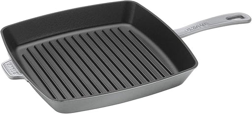 STAUB Cast Iron Square Grill Pan in Graphite Grey, perfect for indoor grilling with even heat distribution and authentic grill marks, ideal for Athens Cooks' curated kitchen collection.
