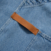 Hedley & Bennett All Day Crossback Apron, Cedar Blue Denim — apron detail