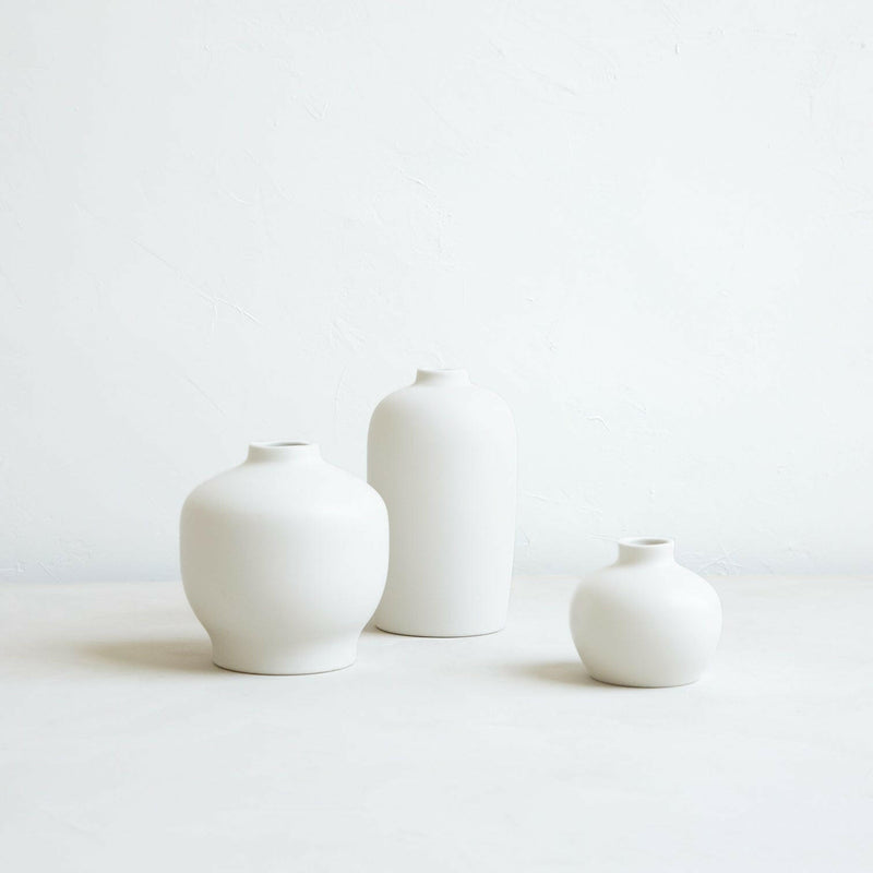 The Floral Society | Ceramic Blossom Vase - Wide, featuring a clean, organic shape, ideal for displaying delicate blooms, complements Athens Cooks' curated kitchen and homeware collection.