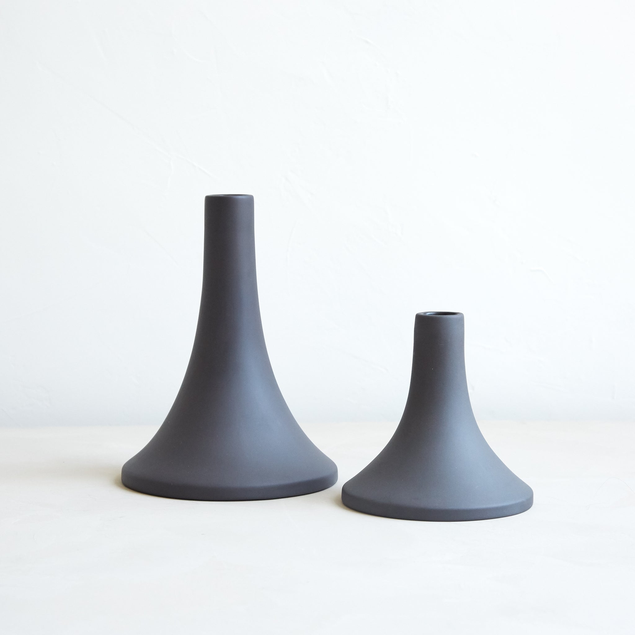 The Floral Society Candle Holders Grand Tall Smoke