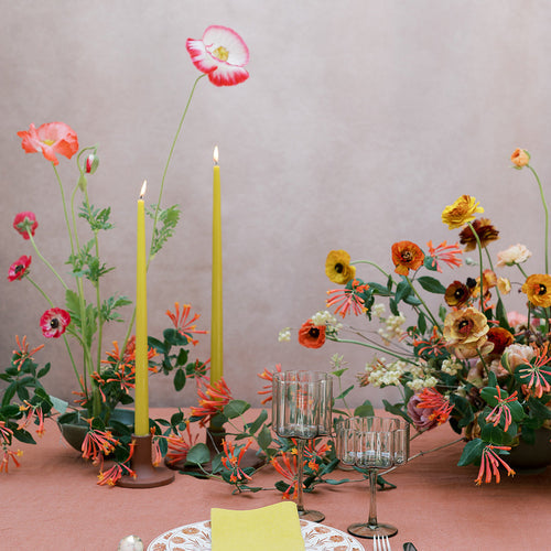 The Floral Society | Candle Holders, Wide, Smoke