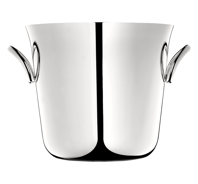 Christofle | Champagne Bucket Vertigo, Silver Plated with looped side-handles, designed by Andrée Putman, perfect for chilling champagne or wine, a stylish gift for entertainers.